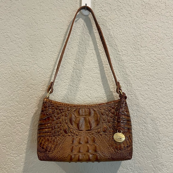 Brahmin Anytime Mini Leather Shoulder Bag in Brown Y2K